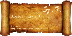 Szeicz Timót névjegykártya